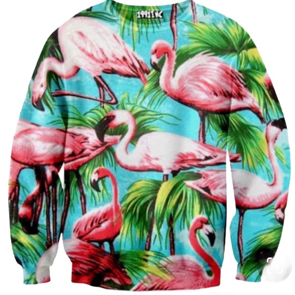 1991 Inc digital print Punk Flamingo sweatshirt 🦩 - Picture 1 of 2